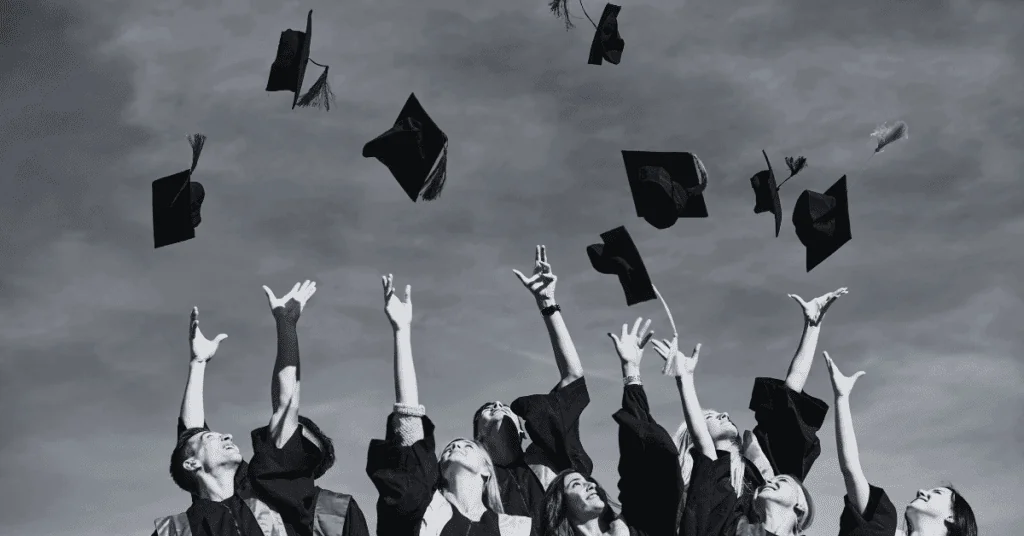 Group of University Students Celebrating graduation.