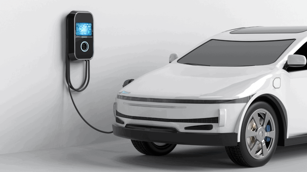 Electric Vehicle being charged.