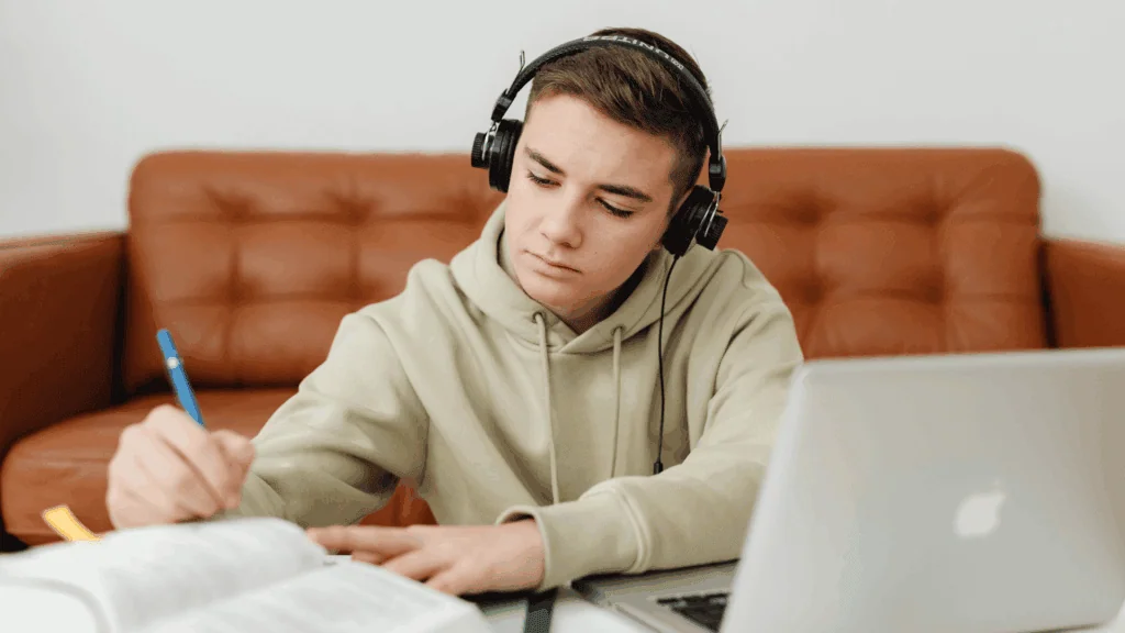 Young man on computer