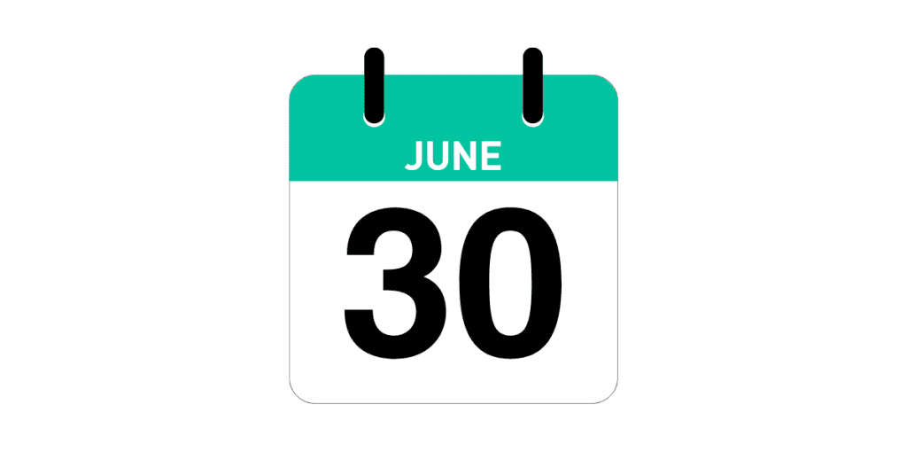 Calendar with 30 June Date